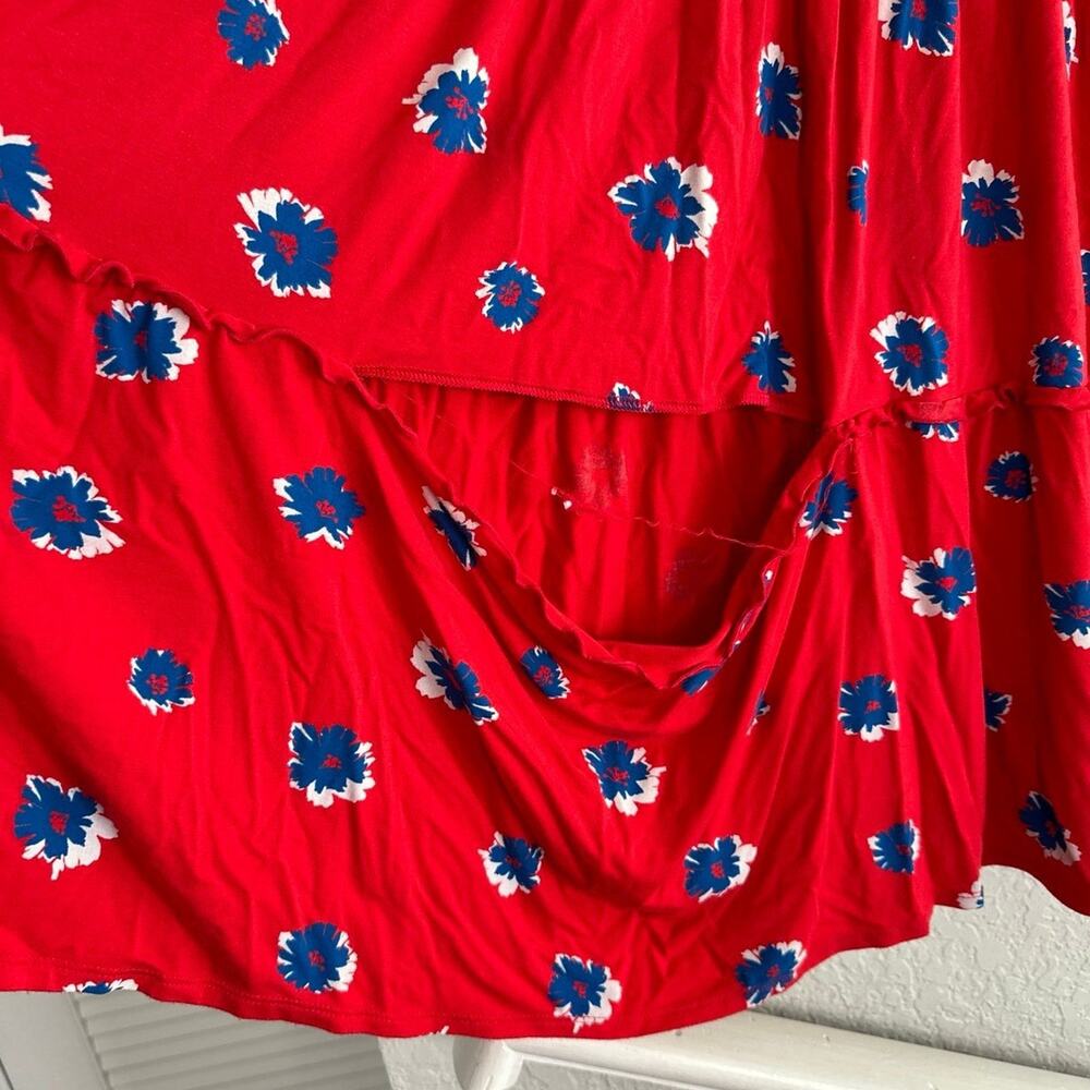 Draper James Red Blue Floral Mini Babydoll Dress Patriotic Summer Flaw Size XL - Picture 5 of 9